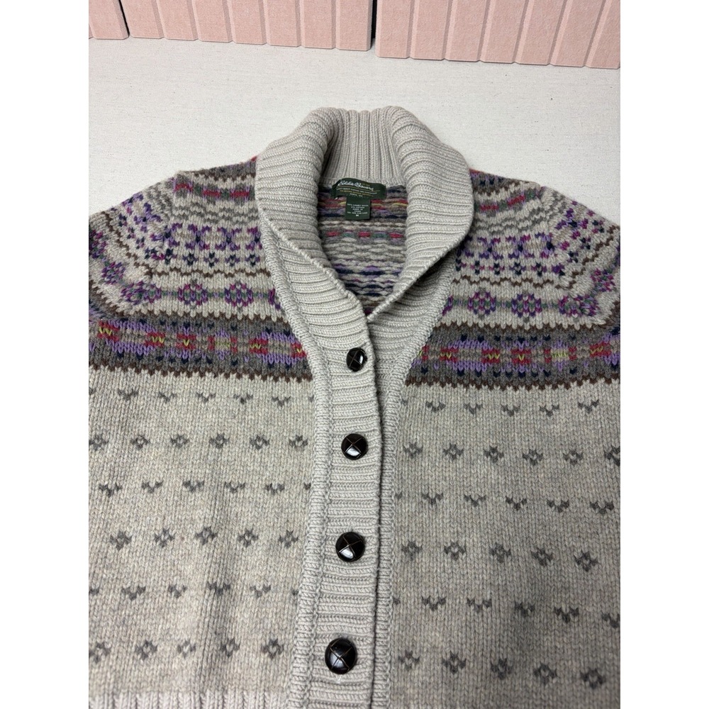 Eddie Bauer Cardigan Sweater Womens Medium Lambswool (C3)